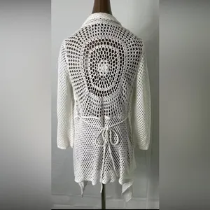 United States Sweaters White Crochet Cardigan thumbnail 3