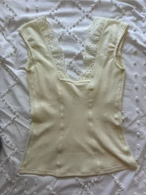 Free People Limon Ice Yellow Lace-Trim Tank thumbnail 2