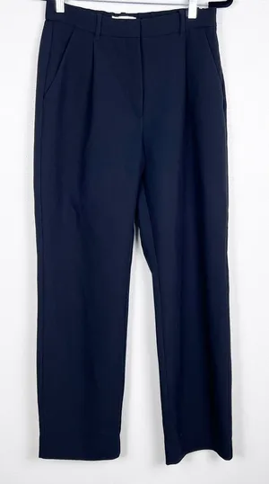 Abercrombie & FItch Women's Flat Front Trousers Black Sz 8L thumbnail 1