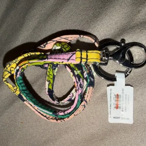 Vera Bradley Breakaway Lanyard Bloom Boom Pink Yellow Floral Cotton 28151-12730 thumbnail 3
