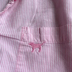 PINK Victorias Secret 2004 Striped Button Down Oversized Sleep Shirt Nightgown thumbnail 6