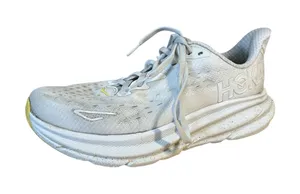 Hoka One One Clifton 9 Women's White Cosmic Gray Athletic Running Shoes 7.5B thumbnail 1