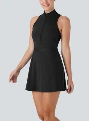 NWT Halara Half Zip Racerback Cut Out Cool Dry Mini Golf Active Dress-Golf Tee thumbnail 1