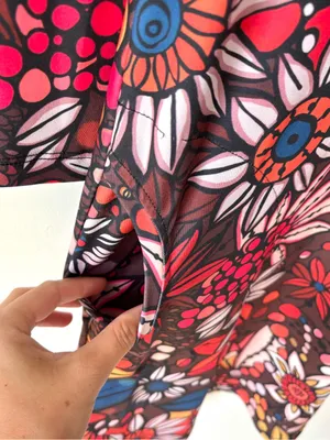 Lesley Evers Arden Shift Mini Dress 3/4 Sleeves Vintage Floral Brown 70s Boho thumbnail 4