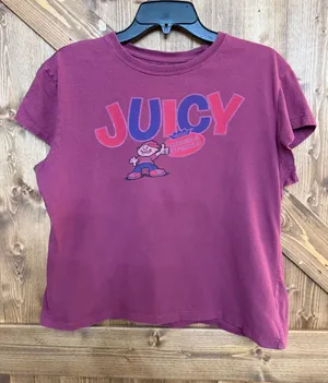 Dubble Bubble Women’s XXL Juicy Graphic T-Shirt Burgundy Retro Candy Tee(9345) thumbnail 1