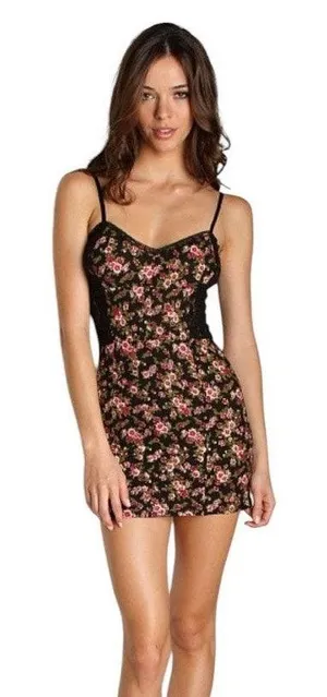 Intimately Free People Metallic Foil Slip Mini Dress NWT Large Adjustable Straps thumbnail 1
