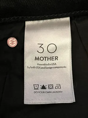 Mother The Dodger Sneak Jeans Womens 30 Black Dark Wash Straight Relaxed Denim thumbnail 10