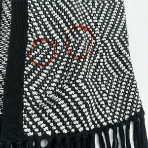 Chico's Sweater Vest Womens M 8 Chicos 1 Black White Knit Fringed READ thumbnail 6