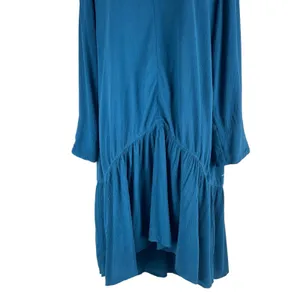 Soft Surroundings Mirabella Moroccan Ruffle Dress Lagenlook Teal Size M thumbnail 6