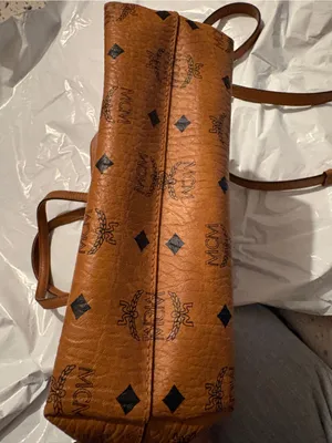 MCM Cognac Year of the mouse Visetos Tote‎ with Yellow Cheese & Pink Mouse Patch thumbnail 6