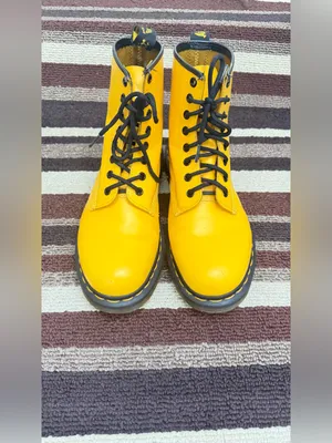 Dr. Martens Yellow Lace-Up Combat Booties thumbnail 3