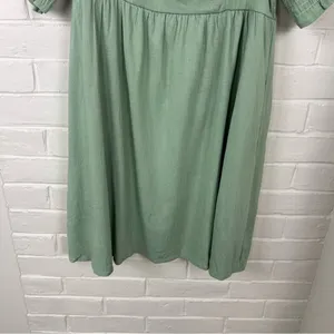 Altar’d State Green Puff Short Sleeve Dress Size L thumbnail 4