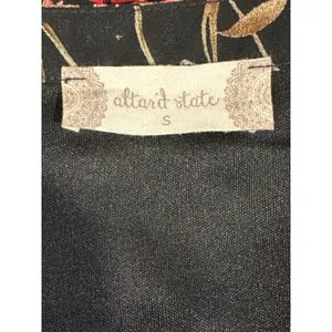 Altar'd State Floral Babydoll Mini Dress Black‎ V-Neck Bell Sleeve Small thumbnail 6