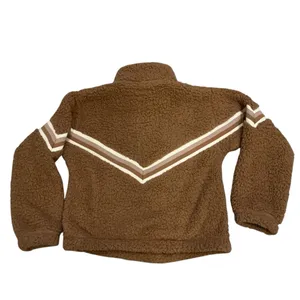 Abercrombie & fitch soft AF Sherpa Teddy quater zip pullover in camel Sz M thumbnail 2