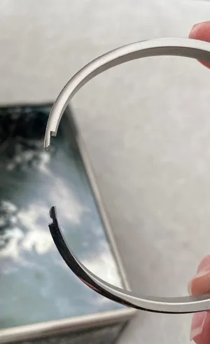 stainless steel love bangle bracelet Silver thumbnail 3