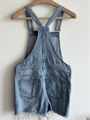 Madewell Adirondack Short Denim Overalls Benham Wash Size Small thumbnail 8