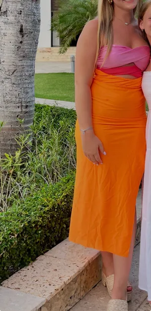 Long Summer Dress Orange thumbnail 3