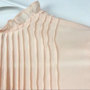 J. CREW High Neck Long Sleeve Pintuck Blouse in Pale Bluff Size 2 thumbnail 7