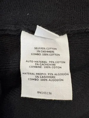🌟 Naadam 🌟 Mixed Media Collared Sweater Cardigan Cotton Cashmere Black Sz S thumbnail 8