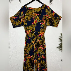 Unbranded Bohemian Floral Chain Print Jumpsuit Size Large thumbnail 7