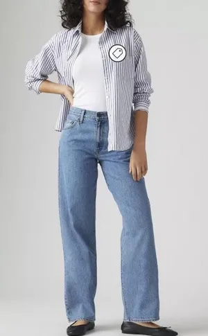 Levi’s blue denim straight leg high rise jeans DAD jeans Size 25 thumbnail 1