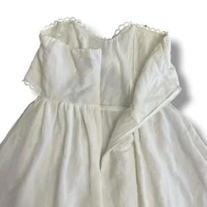 DO+BE White Strapless Sweetheart Mini‎ Dress Medium NWT Tie Front Scallop Trim thumbnail 6