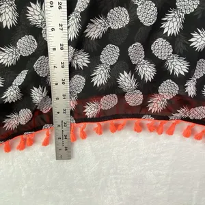 CoverUp Womens L Black & White Pineapple‎ Sheer top Swim Coverup no tag PTP 24" thumbnail 3