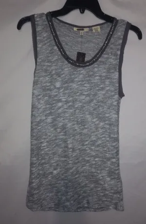 MISS ME L Black Silver Tank Top thumbnail 1