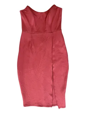 Superdown Revolve Women’s Zarah Strapless High Slit Dusty Rose Midi Dress Sz S thumbnail 2