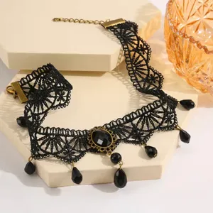 Gorgeous Retro Style Tassel Crystal Lace Halloween Necklace Faux Fashion Jewelry thumbnail 5