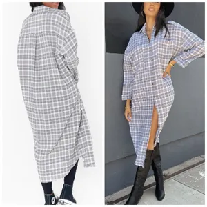 Show Me Your‎ Mumu XS Oversized Leo Button Down Tunic Shirt Dress Seersucker thumbnail 2