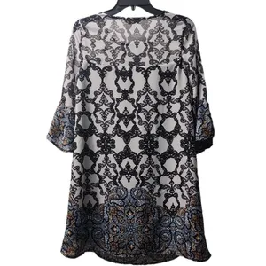 Speechless Dress Shift Bell Sleeve Party Cocktail Black White‎ Pattern S thumbnail 2