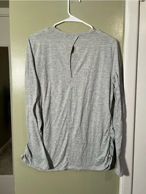 Athletic Works Women's Size Large 12-14 Long Sleeve T-Shirt Light Heather Gray thumbnail 5