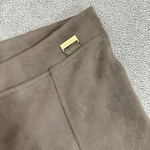 Calvin Klein Faux Suede Skinny‎ Pull On Pants Taupe Tan Small Leggings thumbnail 4