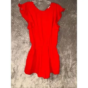 Wilfred Aritzia High Neck V-neck Back Red Romper Size Small Pockets #784 thumbnail 3