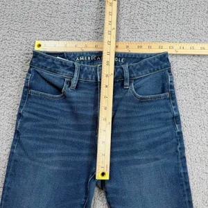 American Eagle Super Hi Rise Jegging Jeans Womens 2 Short Blue Stretch Skinny thumbnail 3