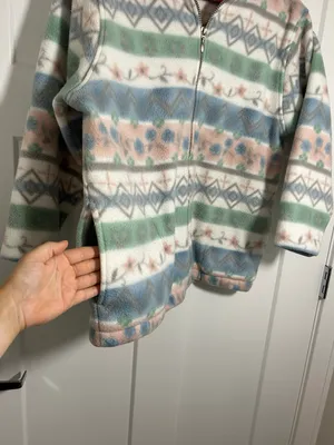 Alfred Dunner Petite Vintage women’s small oversized fleece full zip jacket thumbnail 3