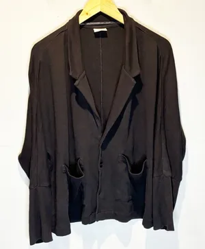Pact Black Organic Cotton One Button Airplane Blazer - size Large thumbnail 1