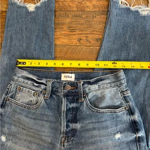 Pistola Dark Blue Frayed Straight Leg Jeans thumbnail 7