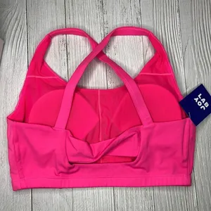 JoyLab Flamingo Hot Pink Longline‎ Crisscross Back Sports Bra Large thumbnail 4