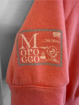Y2K Old Navy Coral Short Sleeve Hoodie Sweatshirt XL thumbnail 3