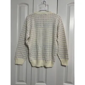 Kate Collins Sweater Vintage Teddy Bear Pastel White Knit‎ Crewneck 90s Kidcore thumbnail 7