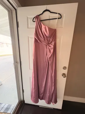 NWT Azazie Dress - Vintage Mauve in Stretch Satin thumbnail 3