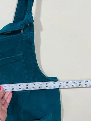 Lucy & Yak Teal Original Corduroy Dungarees US Size 2 Regular EUC thumbnail 4