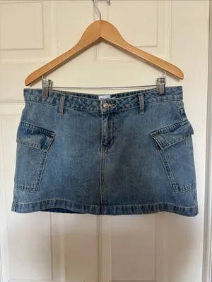 Princess Polly Grishea Low Rise Denim Skirt Blue Size 10 thumbnail 5