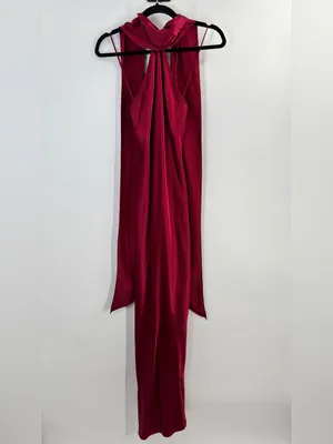 Amanda Uprichard Ashton Maxi Dress in Wine thumbnail 6