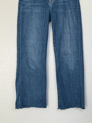 7 For All Mankind Cropped Alexa Blue Raw Hem Denim Jeans Size 28 thumbnail 4