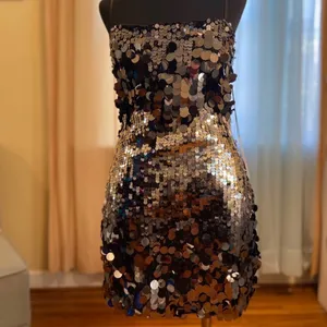 Sequin Cocktail Dress Silver thumbnail 3