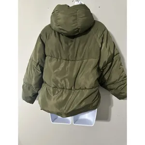 TOAST SOCIETY PLUTO KHAKI GREEN PUFFER JACKET Hooded Patch Pocket‎ EUC Size M thumbnail 10