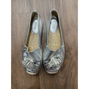 Michael Michael Kors Silver Metallic Leather‎ Tassel Espadrille Flats Mens 8 thumbnail 3